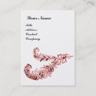Carte De Visite DIAMOND FEATHERS MONOGRAM, rose, argent, platine