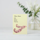 Carte De Visite DIAMOND FEATHERS MONOGRAM, rose, crème perle (Debout devant)