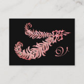 Carte De Visite DIAMOND FEATHERS MONOGRAM, rose, crème perle (Dos)