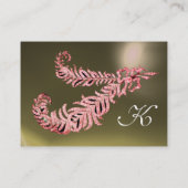 Carte De Visite DIAMOND FEATHERS MONOGRAM Rose Grey Agate (Dos)