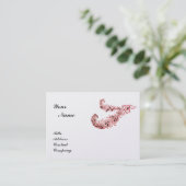 Carte De Visite DIAMOND FEATHERS MONOGRAM, rose, perle (Debout devant)
