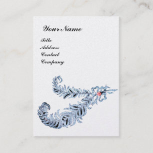 Carte De Visite DIAMOND FEATHERS MONOGRAM, rose, perle