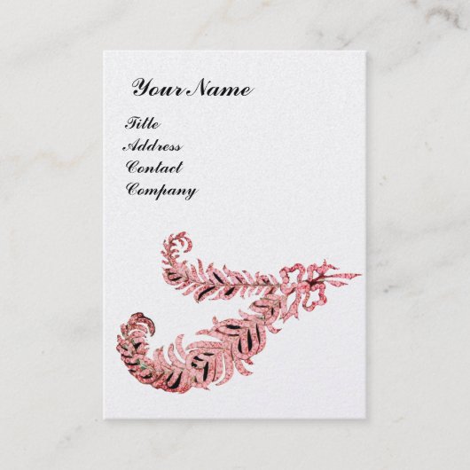 Carte De Visite DIAMOND FEATHERS MONOGRAM, rose, perle (Devant)
