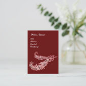 Carte De Visite DIAMOND FEATHERS MONOGRAM, rose, rouge (Debout devant)
