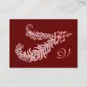 Carte De Visite DIAMOND FEATHERS MONOGRAM, rose, rouge (Dos)