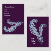 Carte De Visite DIAMOND FEATHERS MONOGRAM, violet (Devant / Derrière)