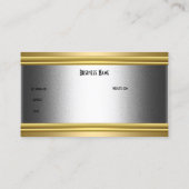 Carte De Visite Diamond Jewel Zebra Gold sur Gold Argent Élégant (Dos)