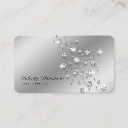 Carte De Visite Diamond Jewelry Designer QR Code (Devant)