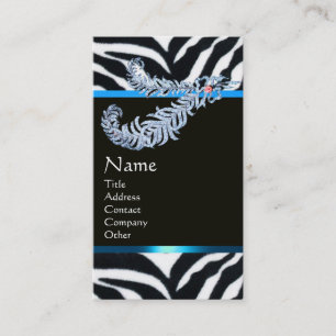 CARTE DE VISITE DIAMOND PARAÎT BLEU BLACK BLACK ZEBRA FOUR