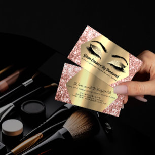 Carte De Visite Diamond Rose Gold Parties scintillant maquillage