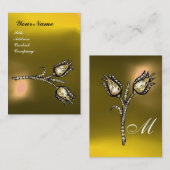 Carte De Visite DIAMOND TULIPS MONOGRAM, Yellow Topaz (Devant / Derrière)
