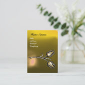 Carte De Visite DIAMOND TULIPS MONOGRAM, Yellow Topaz (Debout devant)