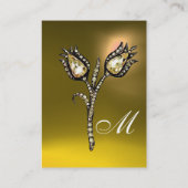 Carte De Visite DIAMOND TULIPS MONOGRAM, Yellow Topaz (Dos)