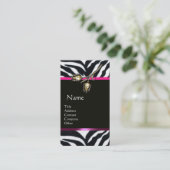CARTE DE VISITE DIAMOND TULIPS ROSE BLACK ZEBRA FUR MONOGRAM (Debout devant)