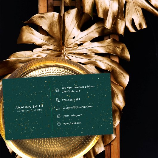 Carte De Visite Diamonds Emerald Agate Initial A Lettre Monogramme