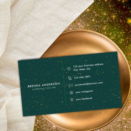 Carte De Visite Diamonds Emerald Agate Lettre B initiale Monogramm