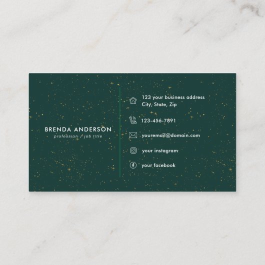 Carte De Visite Diamonds Emerald Agate Lettre B initiale Monogramm (Dos)