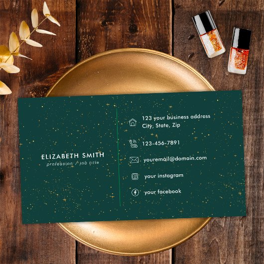 Carte De Visite Diamonds Emerald Agate Lettre E initiale Monogramm