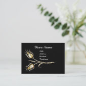 Carte De Visite DIAMONT TULIPS DAMASK MONOGRAM, noir & blanc (Debout devant)
