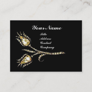 Carte De Visite DIAMONT TULIPS DAMASK MONOGRAM, noir & blanc