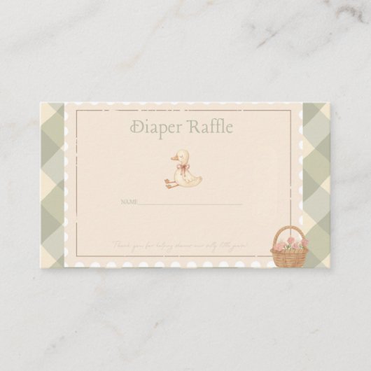 Carte De Visite Diaper Raffle  (Devant)