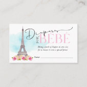 Carte De Visite Diapeurs pour Bébé Diaper Raffin Insérer (Devant)