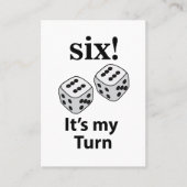 Carte De Visite Dice Rolling Six C'est mon tour Roll Dice (Devant)