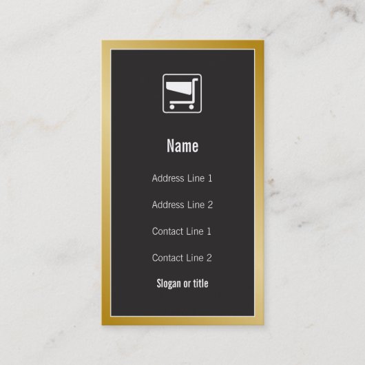 Carte de visite d'icône de caddie (Devant)