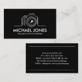 Carte de visite d'icône de caméra d'art en ligne (Devant / Derrière)