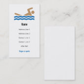 Carte de visite d'icône de natation (Devant / Derrière)