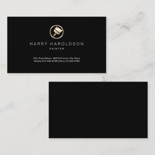 Carte de visite d'icône de peinture or (Devant / Derrière)