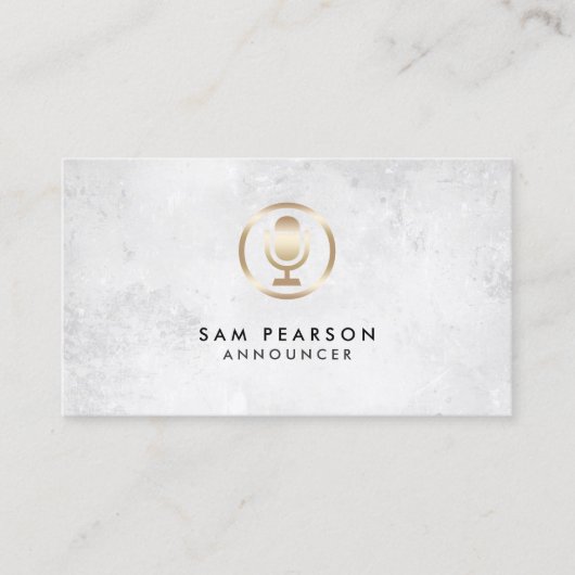 Carte de visite d'icône du microphone de l'annonce (Devant)