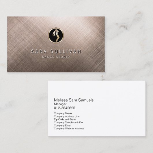 Carte de visite d'icône du studio de danse en méta (Devant / Derrière)