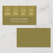 Carte de visite d'icône Gold & White Professional (Devant / Derrière)