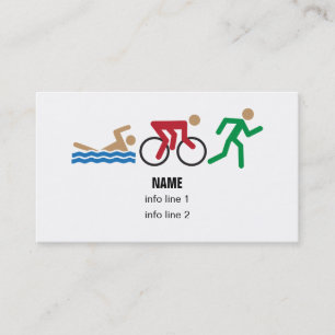 Carte de visite d'icônes de couleur de triathlon