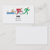 Carte de visite d'icônes de couleur de triathlon (Devant / Derrière)