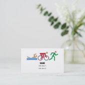 Carte de visite d'icônes de couleur de triathlon (Debout devant)