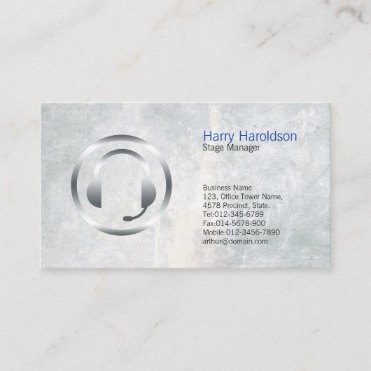 Carte de visite d'icônes d'écouteurs gras du gesti (Devant)