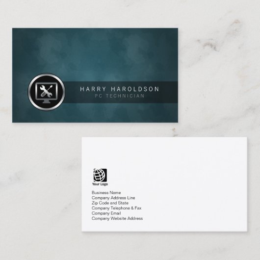 CARTE DE VISITE d'icônes des outils informatiques  (Devant / Derrière)