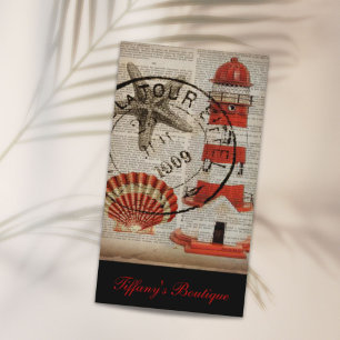 Carte De Visite dictionnaire côtier phare de coquillages nautique