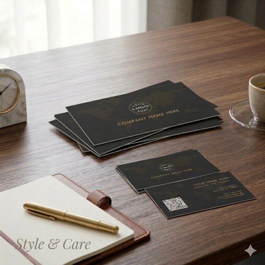 Carte de visite d'identité d'entreprise Elite Noir