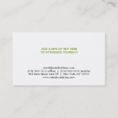 Carte de visite D'IDENTITÉ D'OISEAU POUR LES AUTEU (Dos)