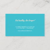 Carte De Visite Diététiste nutritionniste Aliments sains Cook (Dos)