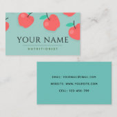 Carte De Visite Diététiste nutritionniste Pommes rouges Fruit frai (Devant / Derrière)