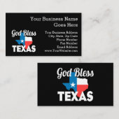 Carte De Visite Dieu bénisse le Texas (Devant / Derrière)