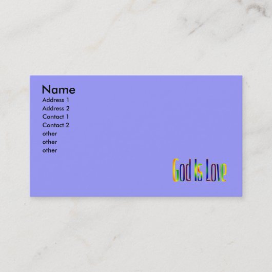Carte De Visite Dieu est amour (Devant)