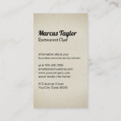 Carte De Visite Différentes Cuisines (Dos)