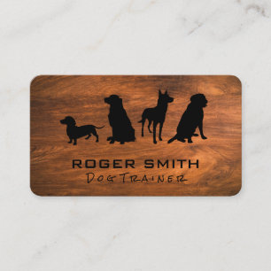 Carte De Visite Différentes races de chiens Grain de bois