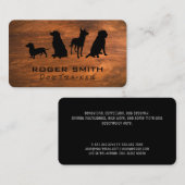 Carte De Visite Différentes races de chiens | Grain de bois (Devant / Derrière)