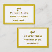 Carte De Visite Difficile à entendre (Devant / Derrière)